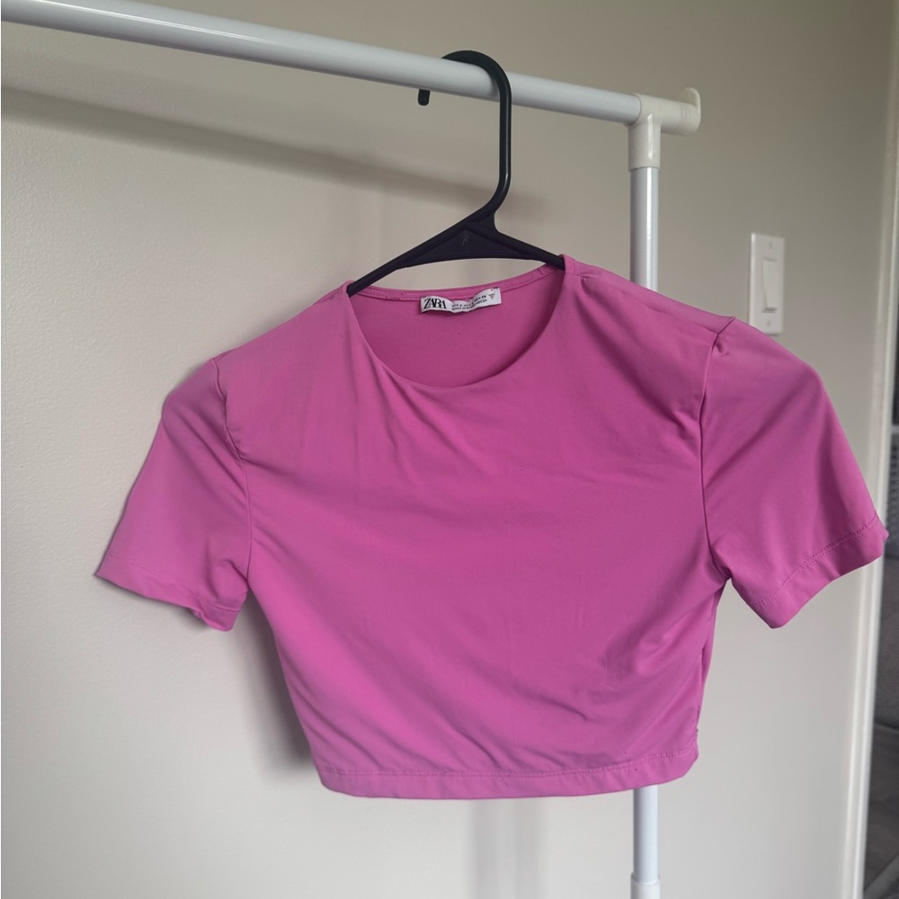Zara Pink Cropped Babytee